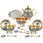 Серебряный чайный набор с позолотой и Гербом РФ Державный 40200036А99